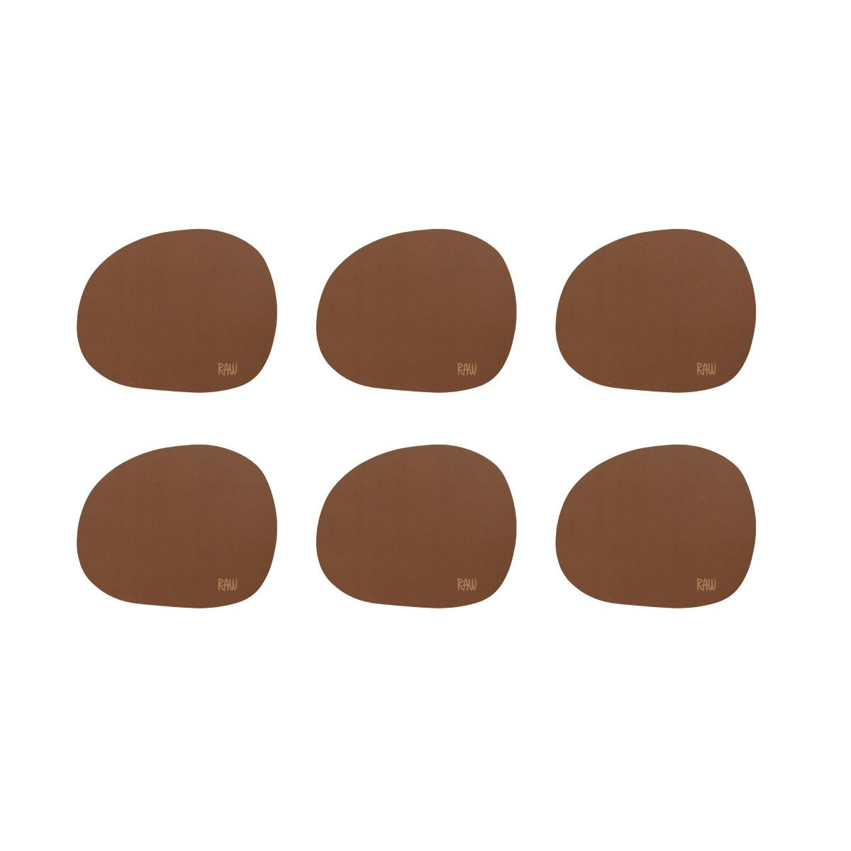 RAW Coasters Soft Silikone 6 stk Mocca