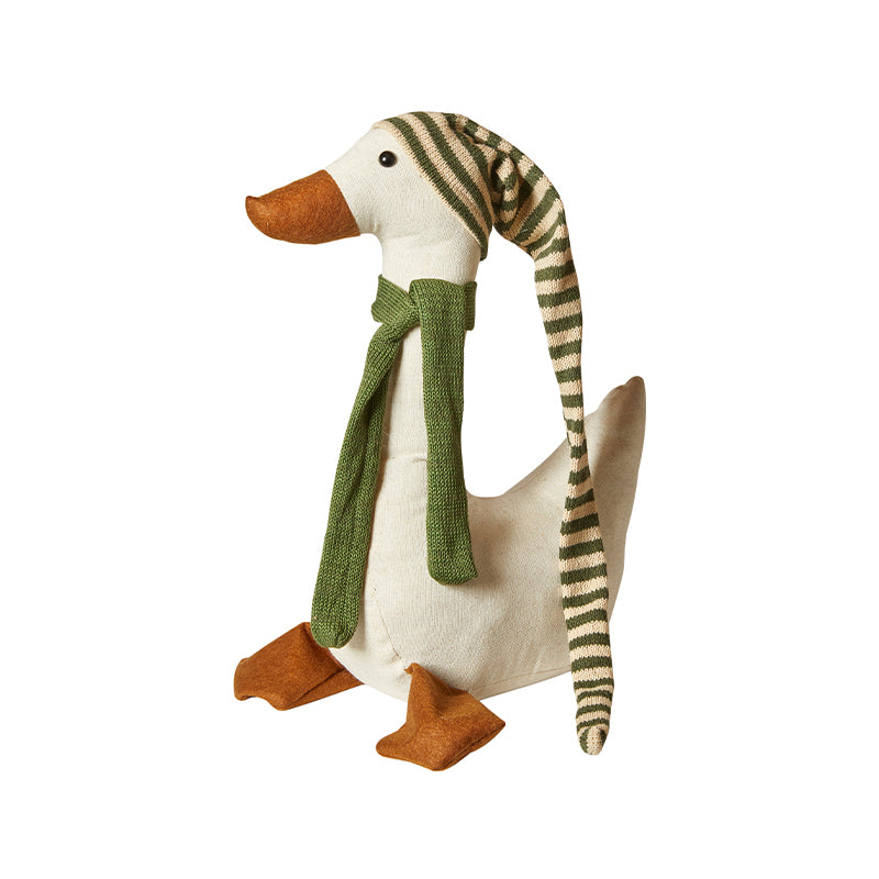 Juleand med grøn nissehue - H23 cm
