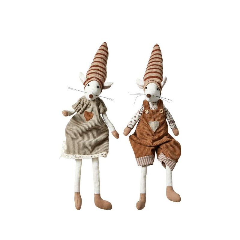 Julemus assorteret fløjl H 41 cm - vi kan ikke garantere hvilken model der afsendes