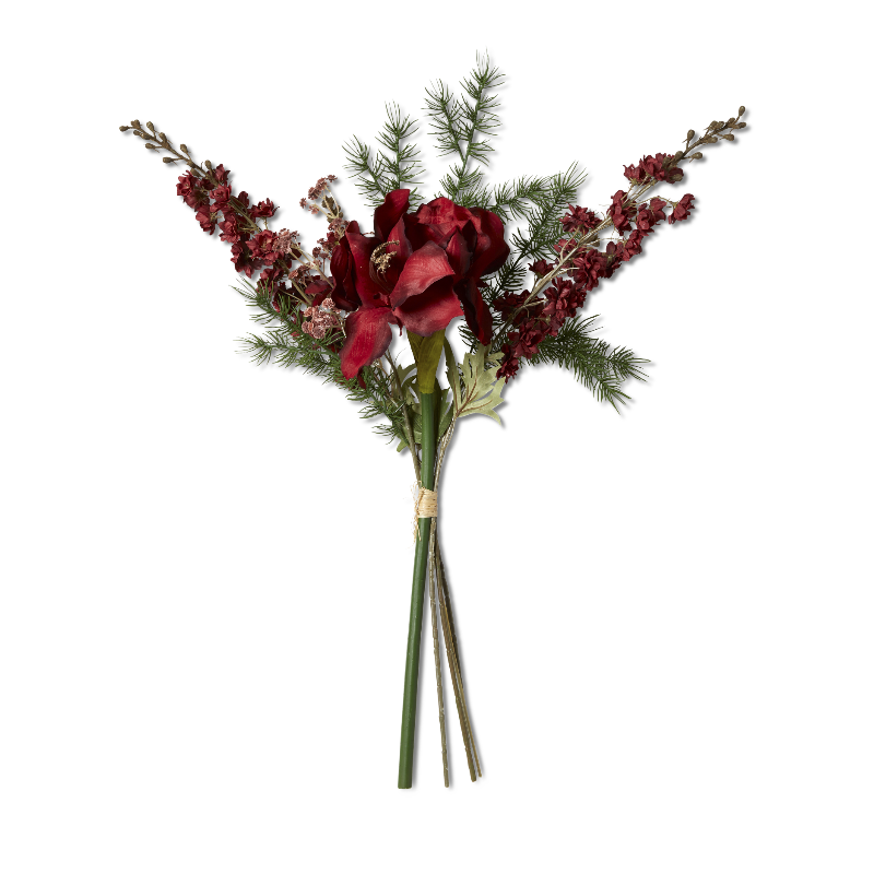 Julebuket med amaryllis rød H 74 cm