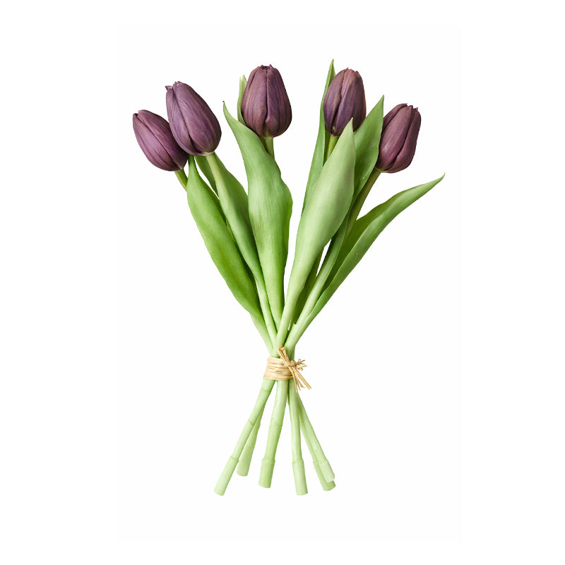 Kunstig tulipanbuket 7 stk. i lilla H 31 cm