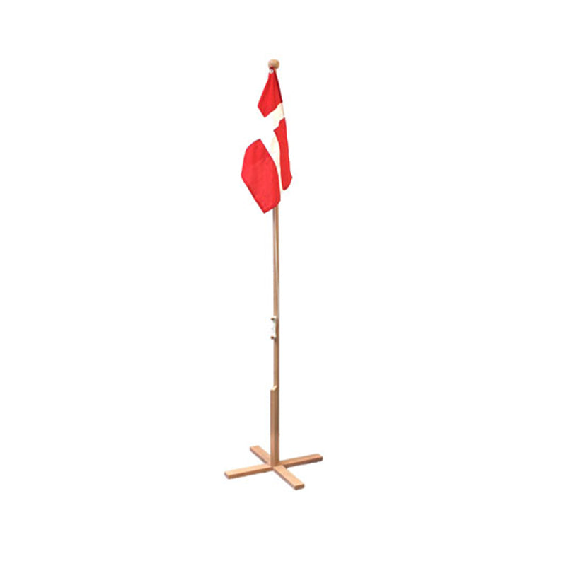 Haahr&Co. gulvflag i bøg med Dannebrog H170 cm.