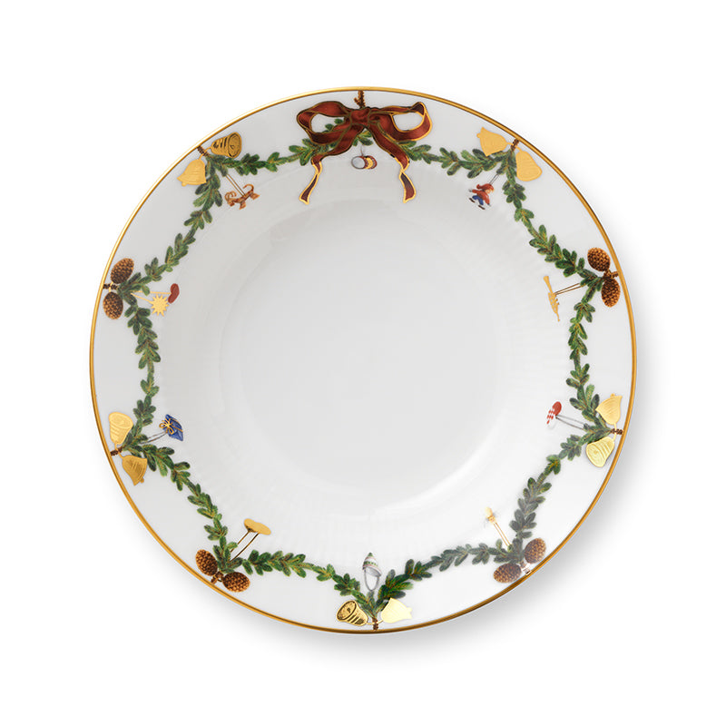 Royal Copenhagen Stjerne Riflet Jul dyb tallerken 17 cm