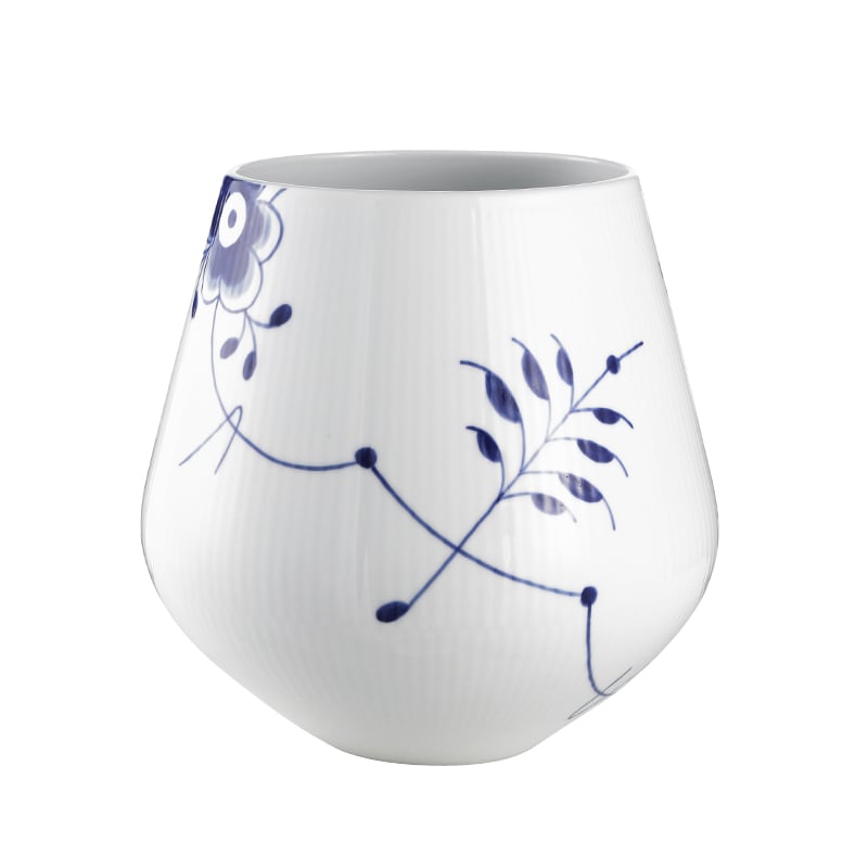 Royal Copenhagen Blå Mega Riflet vase H20 cm