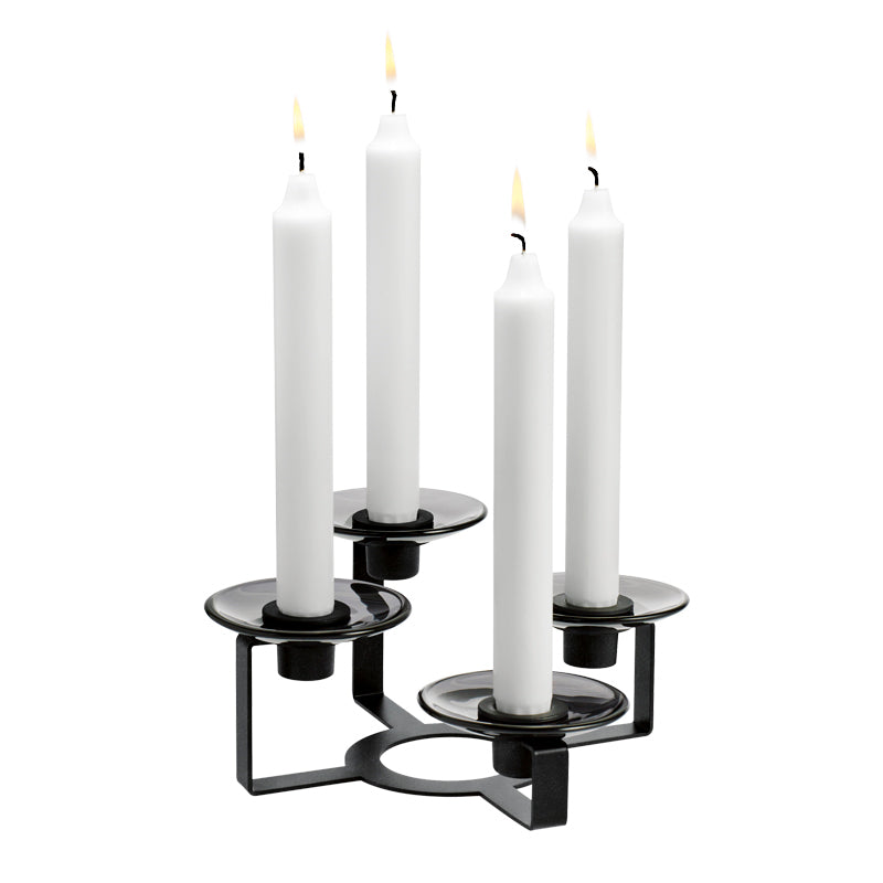 Holmegaard Lumi lysestage sort H12,5 cm