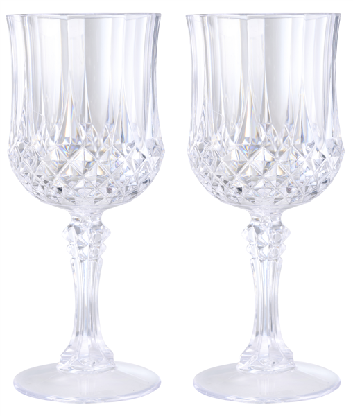 Vinglas i klar plast 25 cl 2 stk