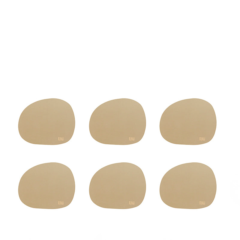 RAW coaster/glasbrik silikone beige 6 stk.