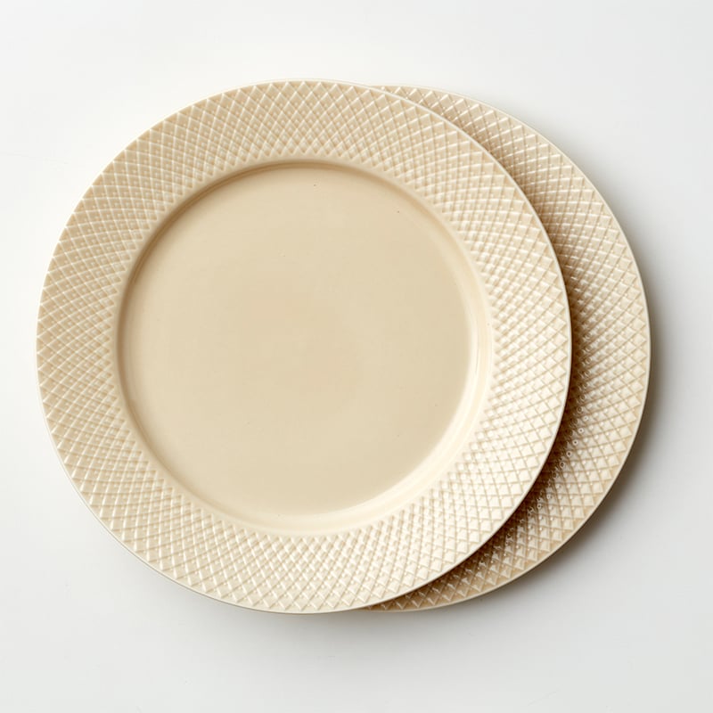 Lyngby Porcelæn Rhombe Earth middagstallerken marble 2 stk. - Ø27 cm