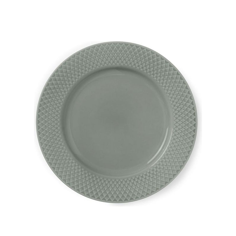 Lyngby Rhombe Earth middagstallerken moss Ø 27 cm