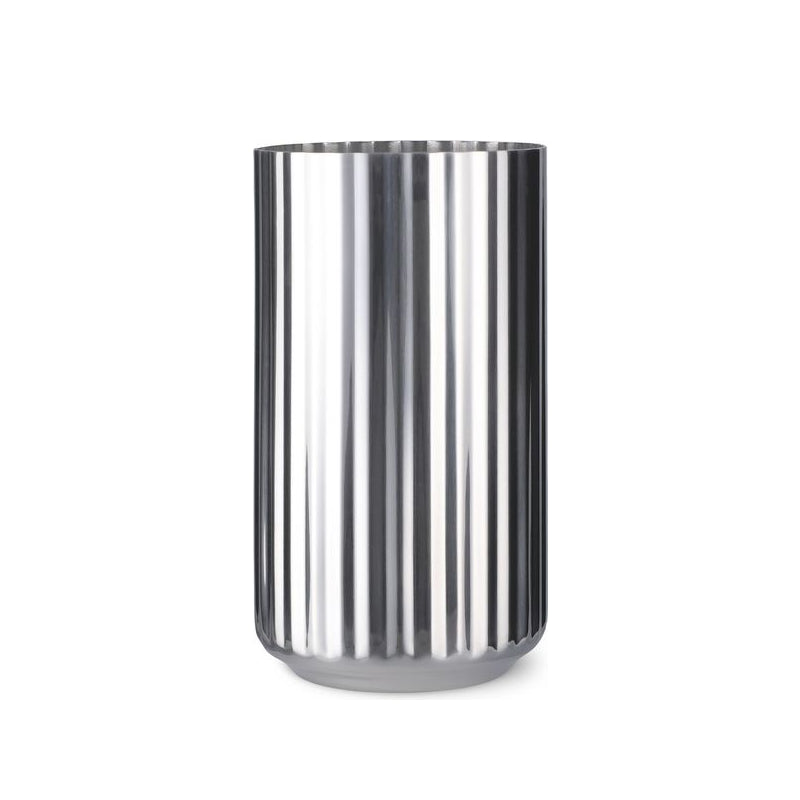 Lyngby vase rustfrit stål H 15,5 cm