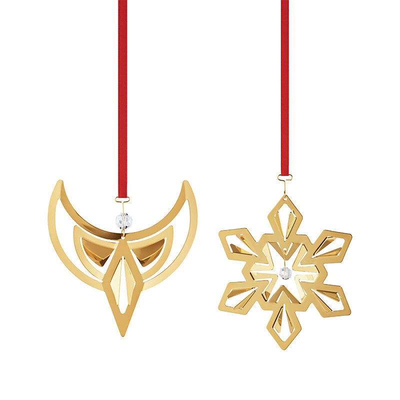 Georg Jensen jul 2024 ophæng engel & snefnug forgyldt