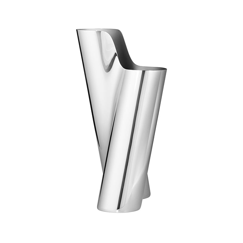 Georg Jensen Lituus vase stål lille H22,8 cm