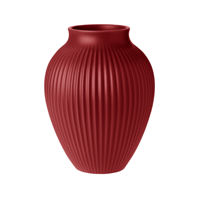 Knabstrup Keramik Ripple vase rød H 27 cm