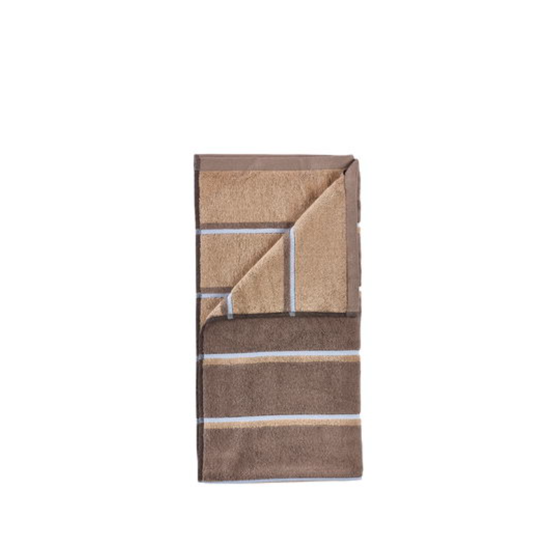 Zone Sauna håndklæde brun/beige/blå 50x100 cm