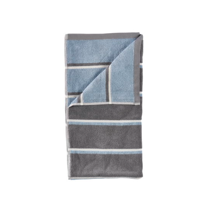 Zone Sauna håndklæde grå/blå/lysegrå 70x140 cm