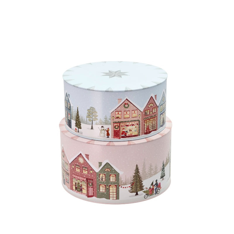 Pillivuyt Vinter kagedåsesæt 2 stk. blå/rosa