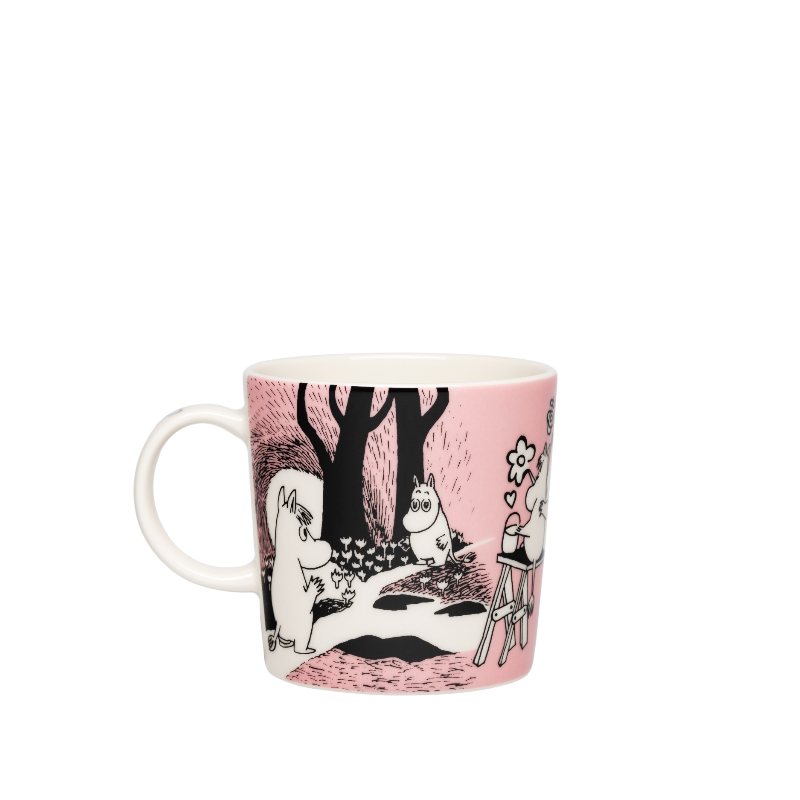 Moomin Arabia Kærlighed 30 års jubilæums krus lyserød 30 cl + gaveæske