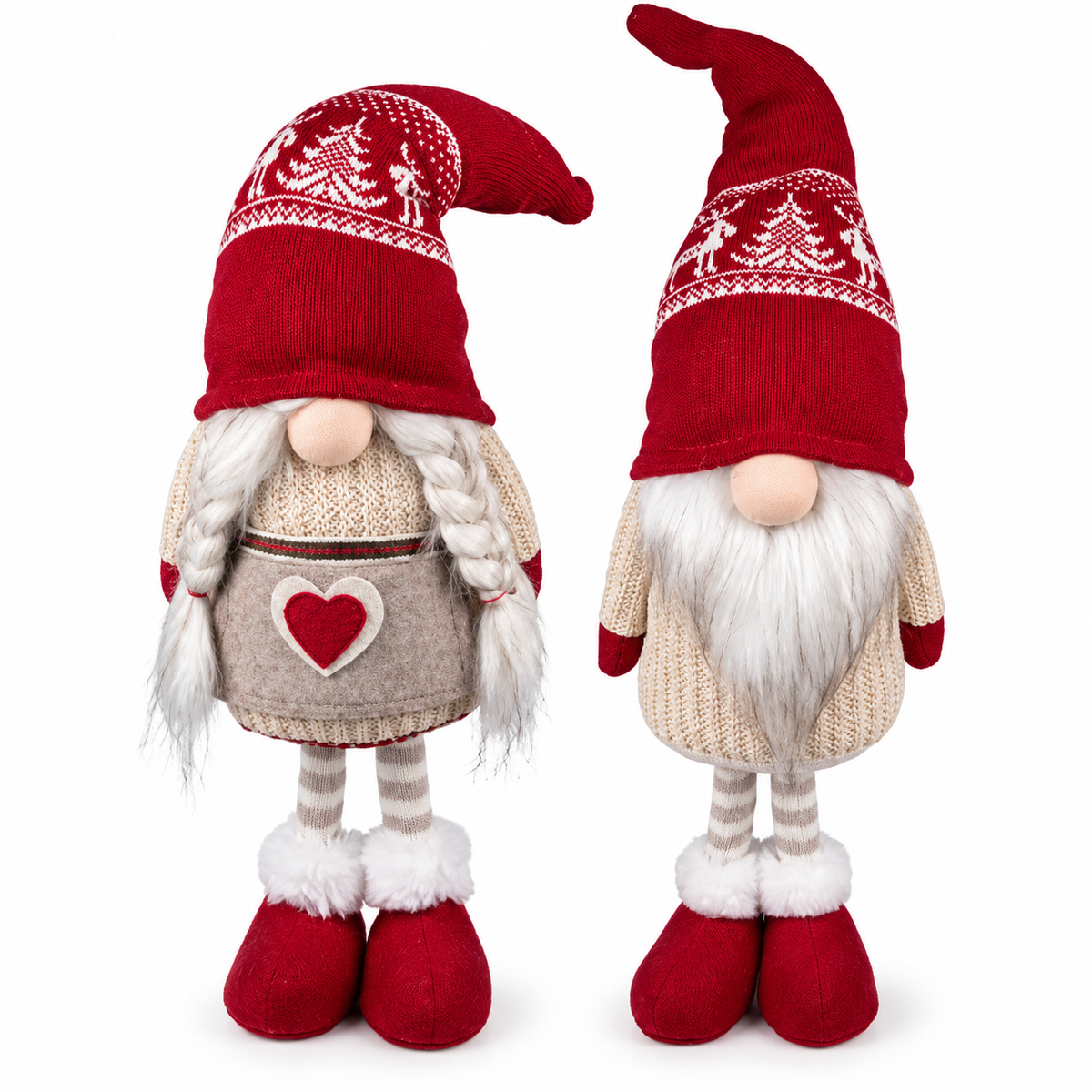 Stående nisse H20 cm assorteret