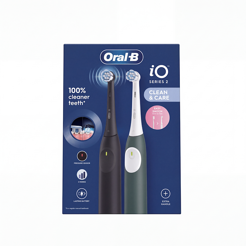 Oral-B iO Series 2 Duo eltandbørste sort/grøn 2 stk.