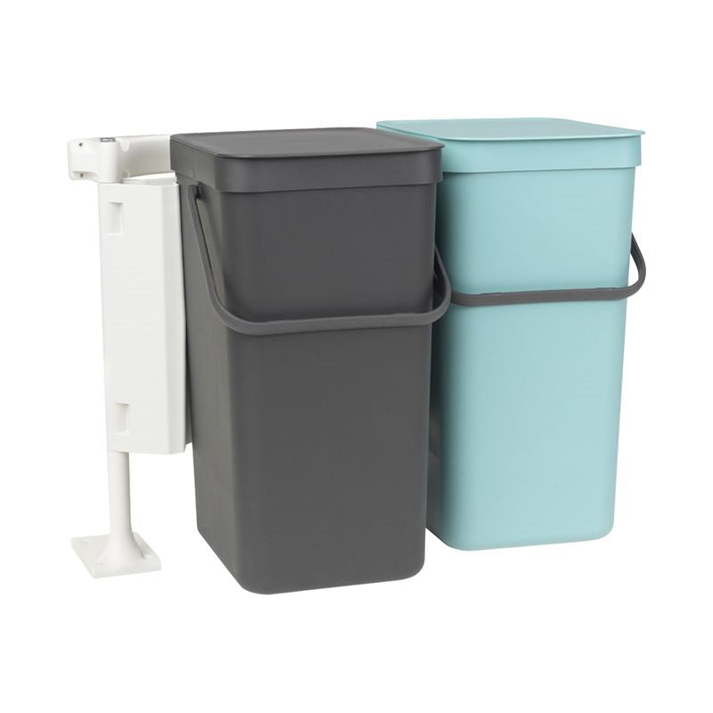 Brabantia Sort & Go indbygget affaldssystem grå/mint 2x16 liter