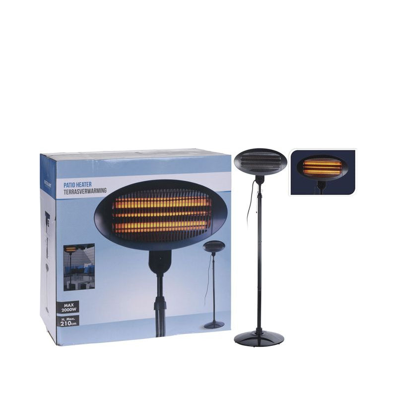 Terrassevarmer sort H 210 cm 2000 watt