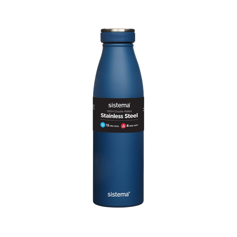 Sistema rustfrit stål drikkeflaske mørke Blå 500 ml