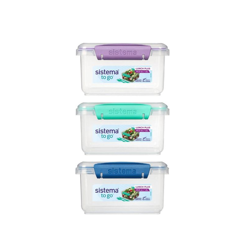 Sistema Lunch Plus To Go madkasse assorteret 1,2 liter - 1 stk. vi kan ikke garantere hvilken farve der afsendes