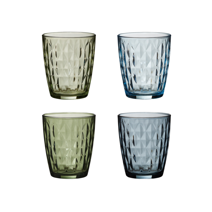 Mosaic drikkeglas farvede glas 4 stk