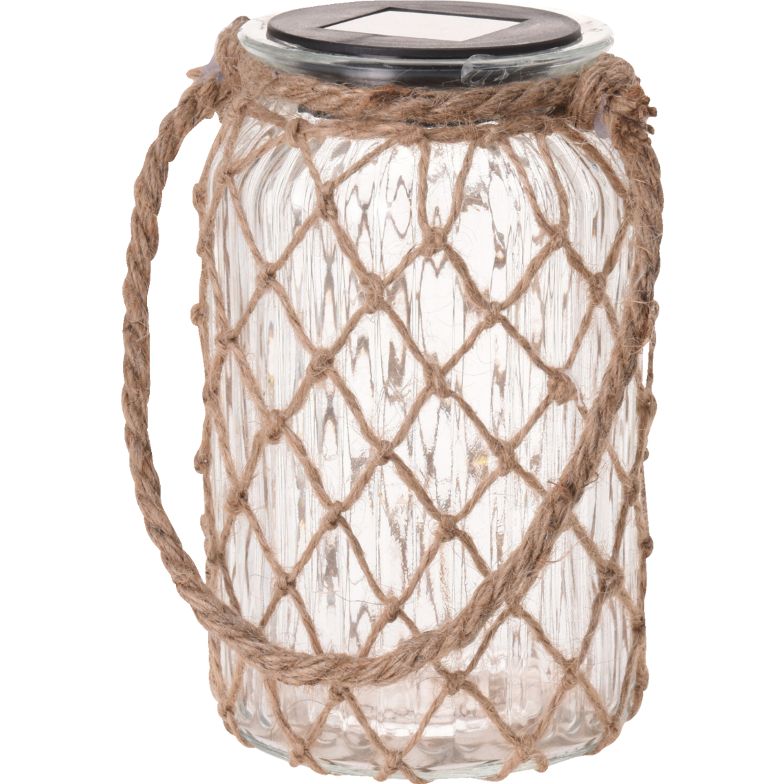 Solar lanterne m/glasindsat Ø110x185 mm natur