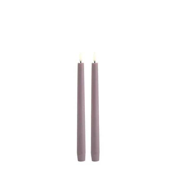 Uyuni LED stagelys 2 stk. Ø2,3 x H25 cm - Lys Lavender