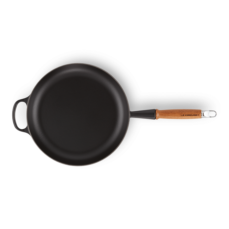 Le Creuset Stegepande m. træhåndtag Ø28