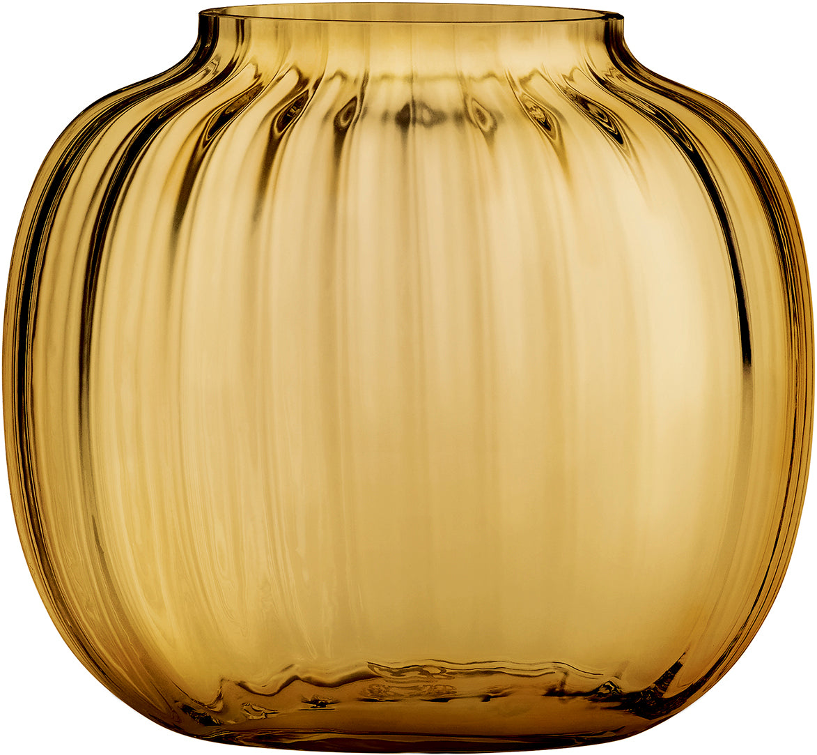 Holmegaard Primula Oval Vase amber H 12,5