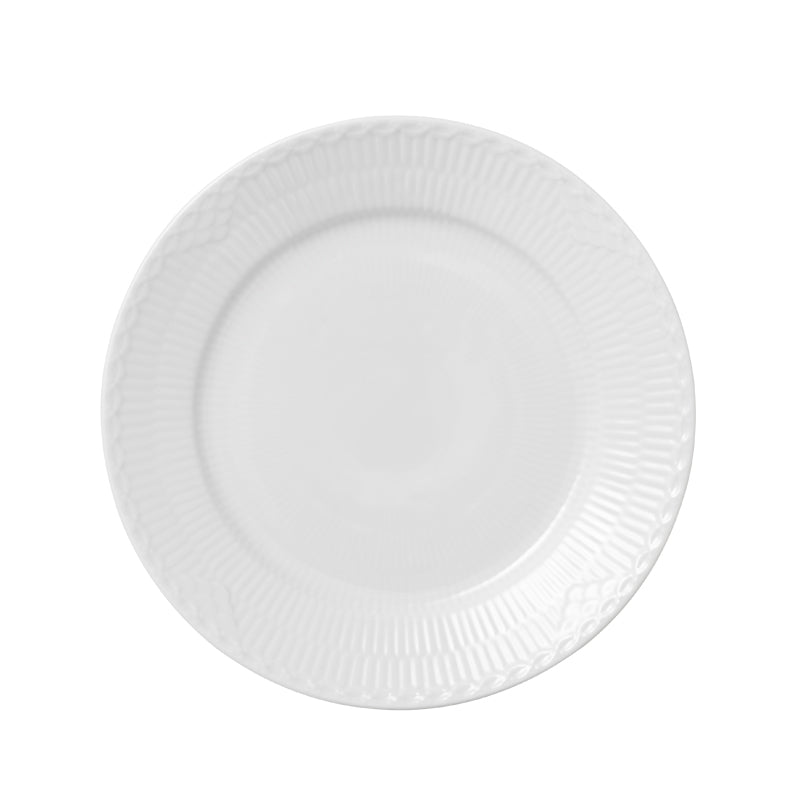 Royal Copenhagen Hvid Halvblonde flad tallerken 17 cm