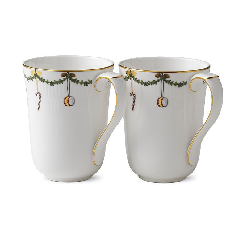 Royal Copenhagen Stjerne Riflet krus 33 cl 2 stk