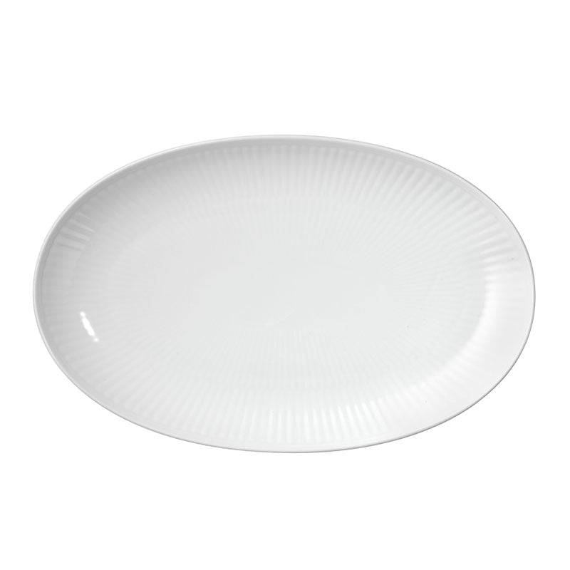 Royal Copenhagen Hvid Riflet fad 23 cm
