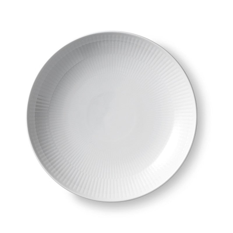 Royal Copenhagen Hvid Riflet moderne tallerken 20 cm