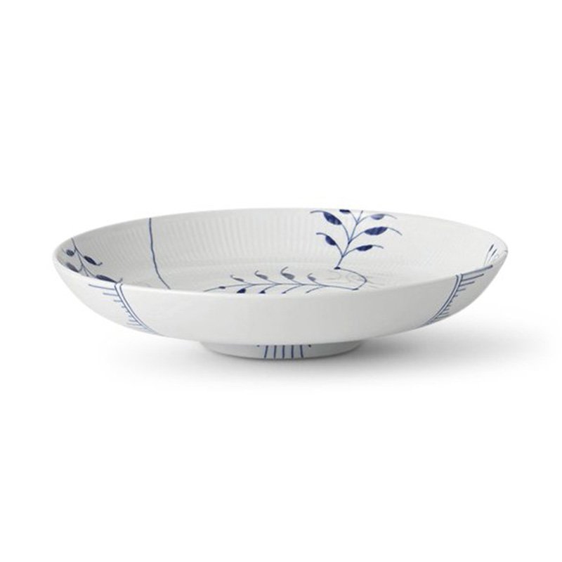 Royal Copenhagen Blå Mega Riflet fad 34 cm