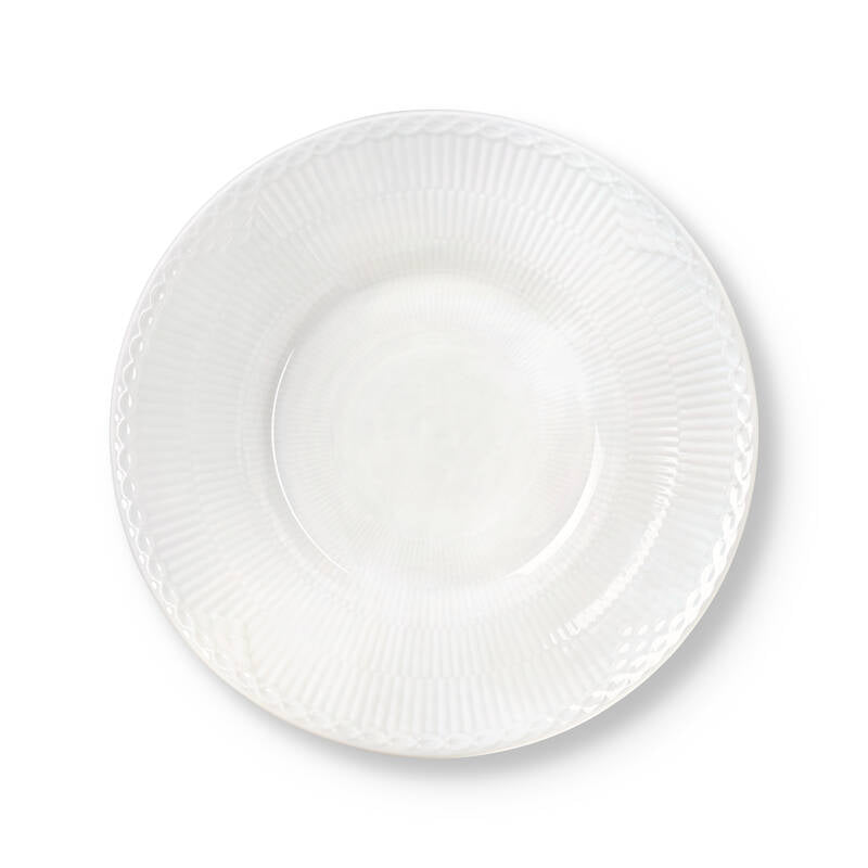 Royal Copenhagen Hvid Halvblonde dyb tallerken 24 cm