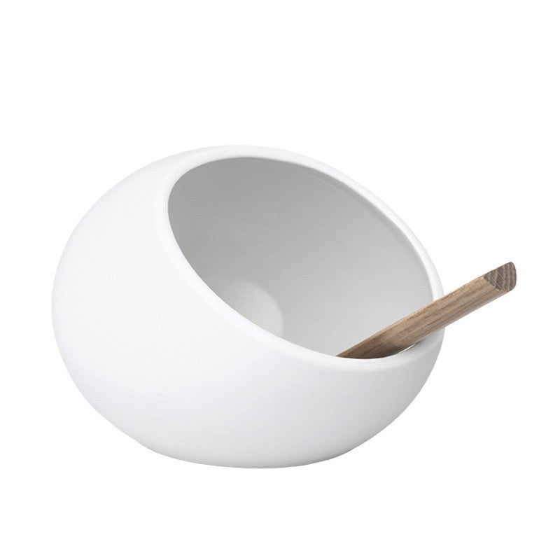 Rosendahl saltkar i porcelæn med egetræsske