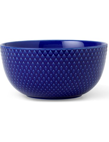 Lyngby Porcelæn Rhombe skål 13 cm mørk blå