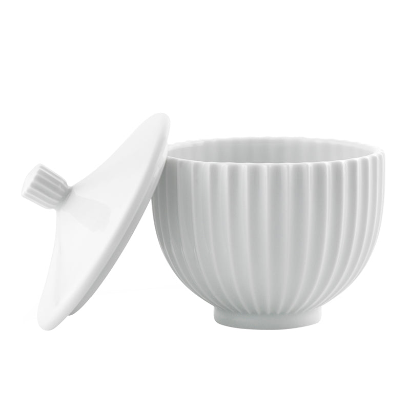 Lyngby Porcelæn bonbonniere hvid 10 cm