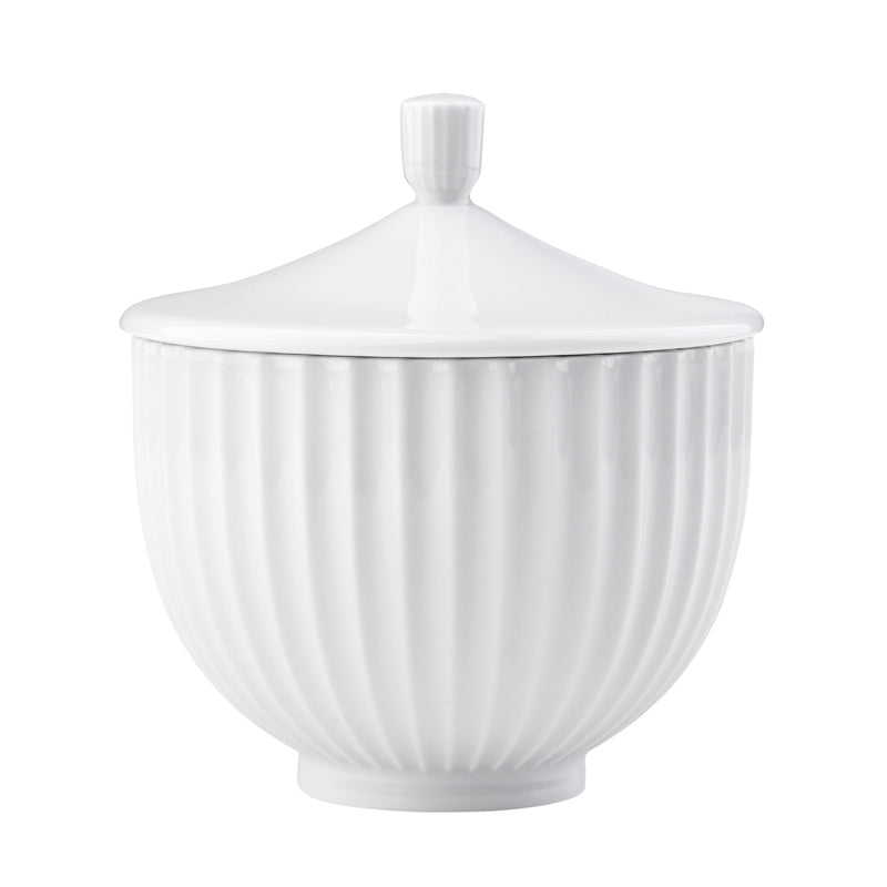 Lyngby Porcelæn bonbonniere hvid 14 cm