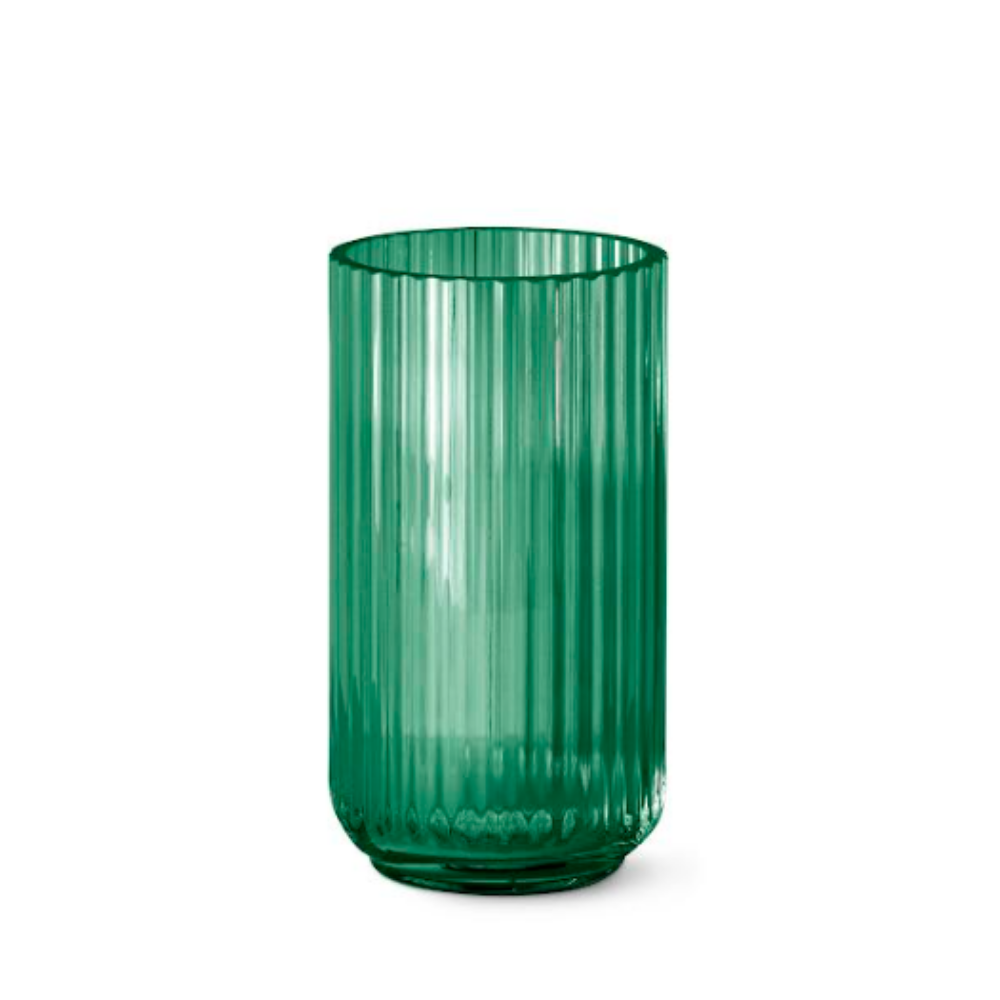 Lyngby vase grøn glas 20 cm