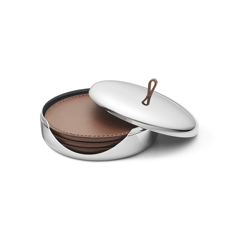 Georg Jensen SKY glasbrik læder 4 stk.