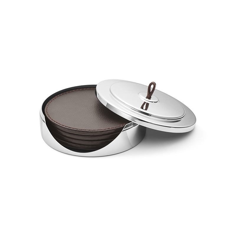 Georg Jensen Manhattan glasbrik læder 4 stk