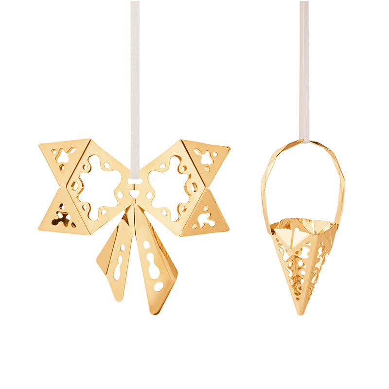 Georg Jensen Ornament Jul 2022 Kræmmerhus og Sløjfe Forgyldt