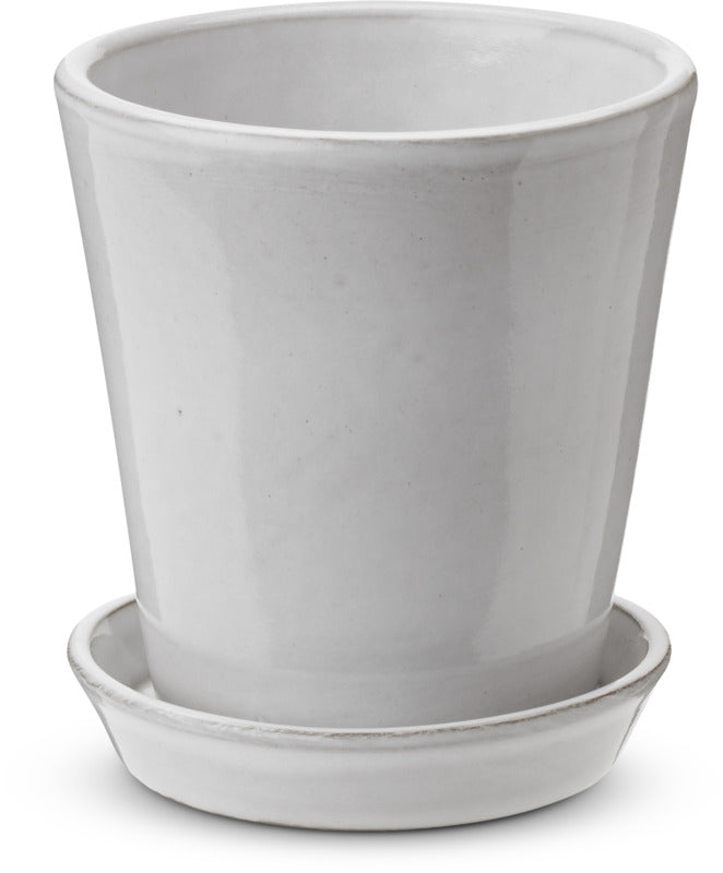 Knabstrup Keramik dyrkningspotte hvid 11 cm