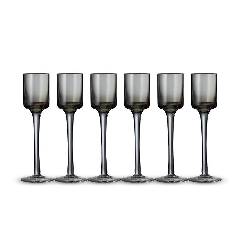 Lyngby Glas snapseglas grå 6 stk 5 cl