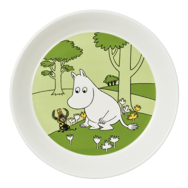 Mumi by Arabia Tallerken 19 cm., mumitrold græsgrøn