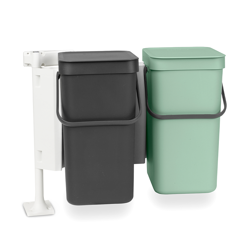 Brabantia Sort & Go indbygningsmodul - grey/jade green - 12 liter / 2 stk